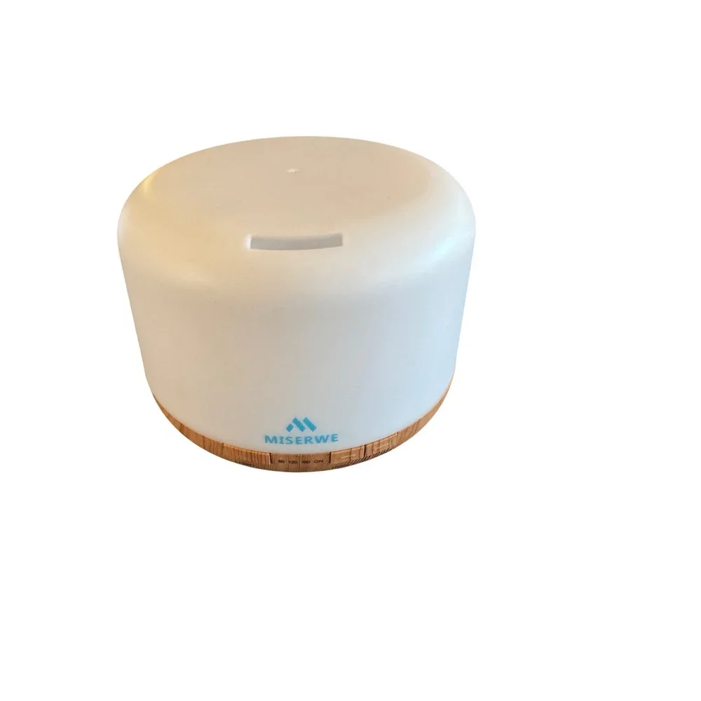 Miserwe Aroma Diffuser Ultrasonic Humidifier Wood Grain White YX-168 7 Color LED
